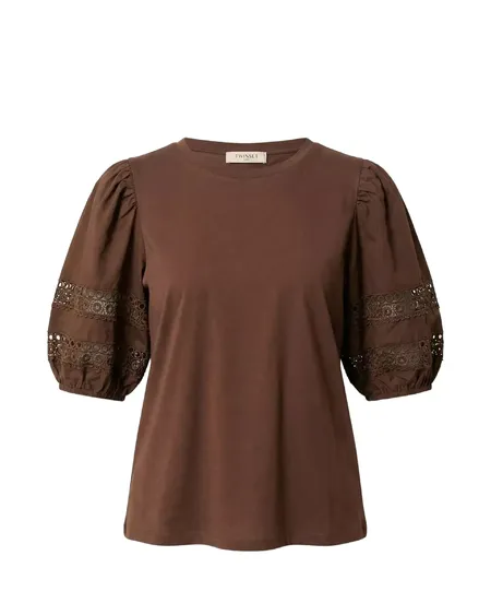 Camiseta Algodón Encaje Coffee Liqueur Twinset