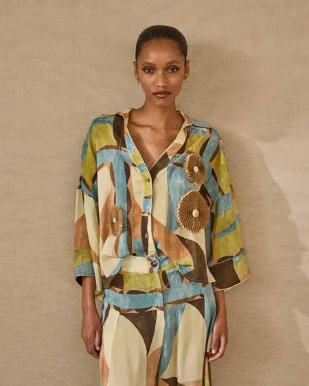 Camisa Viscosa Estampada Souvenir