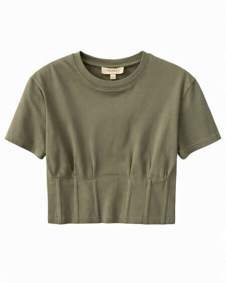 Camiseta Algodón Corsé Verde Twinset