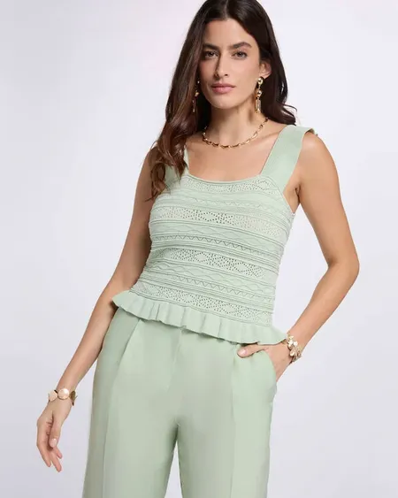 Top Crochet Cuello Cuadrado Mdeb Morgan De Toi