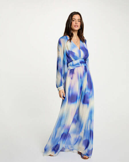 Vestido Maxi Manga Larga Fluido Rora Morgan De Toi