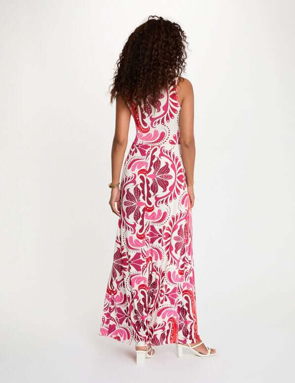 robe-longue-col-coeur-multicolore-femme-vue2-32536311050490900