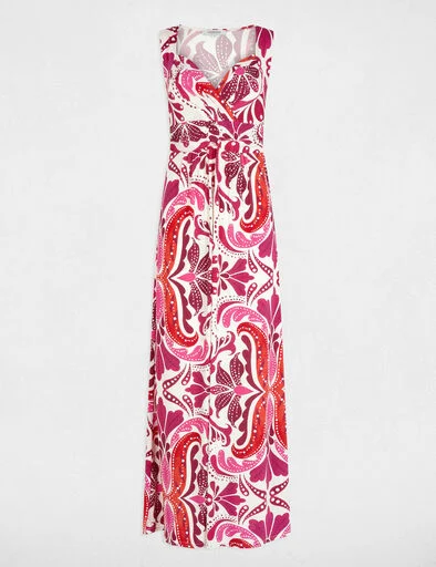 robe-longue-col-coeur-multicolore-femme-vue3-32536311050490900