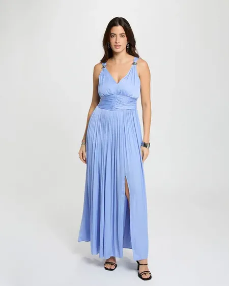 Vestido Largo Cuello V Rlouna Morgan De Toi