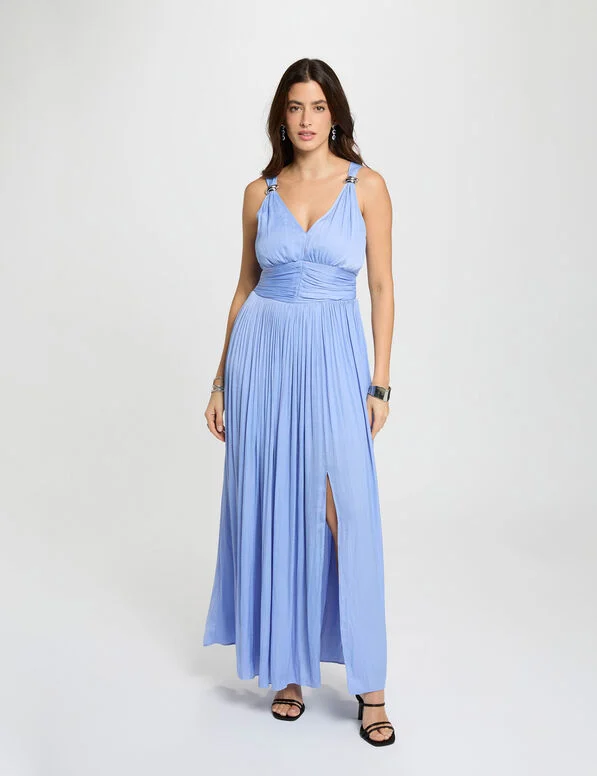 robe-longue-col-v-bleu-femme-vue1-32536311048581156