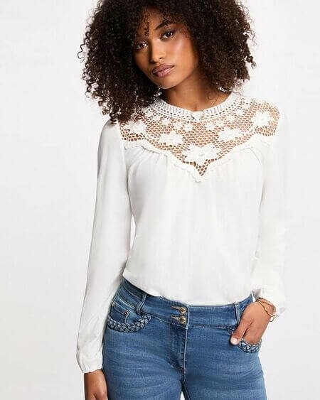 Camiseta De Encaje Manga Larga Tjour Morgan De Toi