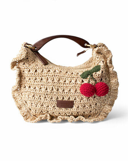 Bolso Croissant Cherries Natural Twinset