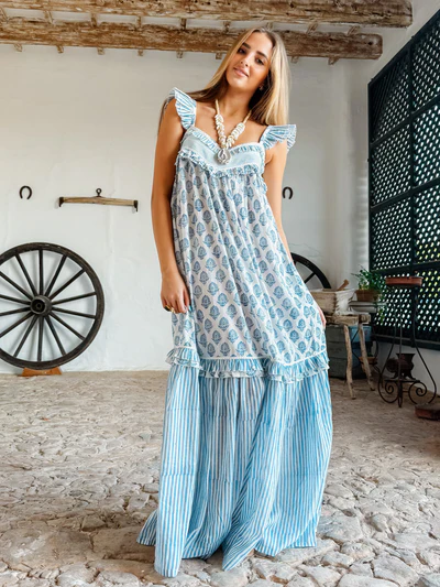 Vestido Artrutx Stripe Blue Poc a Poc