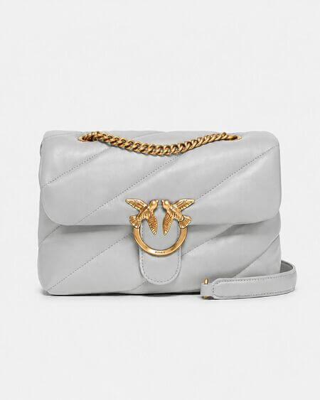 Bolso Love Puff Maxi Quilt Gris Pinko
