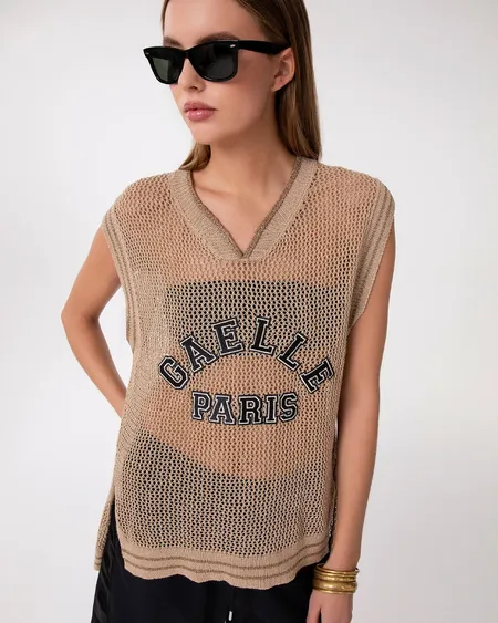 Top Red Beige Gaëlle