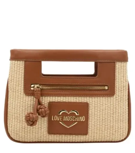 Bolso Combinado Rafia Love Moschino