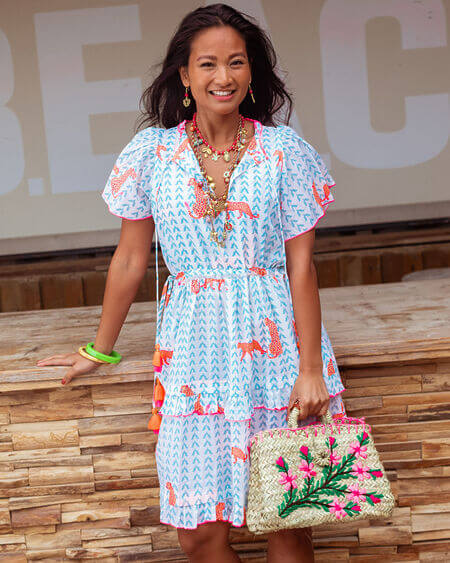 Vestido Tigres Manga Corta Place Du Soleil