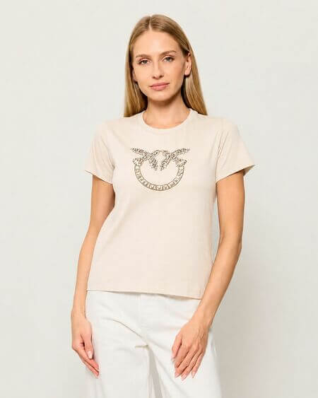 Camiseta Quentin Beige Pinko