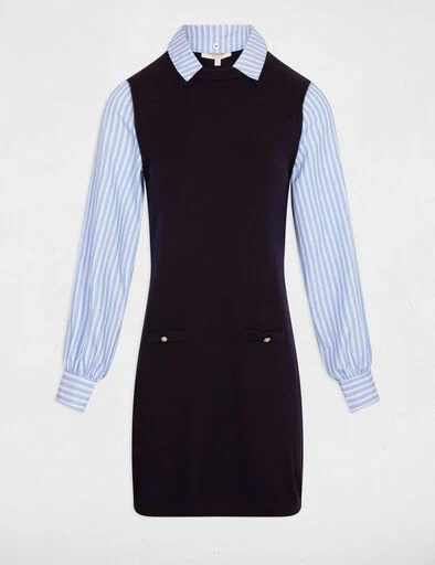 robe-tricot-courte-cintree-bleu-marine-femme-vue3-32536311055470987