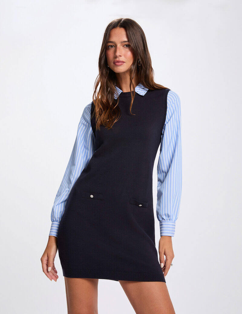 robe-tricot-courte-cintree-bleu-marine-femme-vue5-32536311055470987