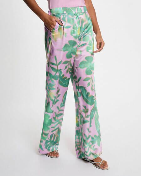 Pantalón Ancho Tiro Alto Multicolor Plif Morgan De Toi