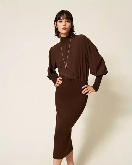 Vestido Crepé de China Twinset