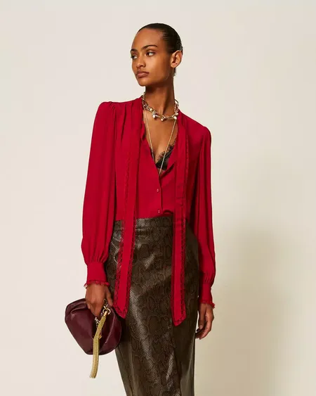 Camisa Crepé Lazo Bloody Mary Twinset