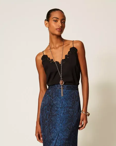 Top Raso Bordado Twinset