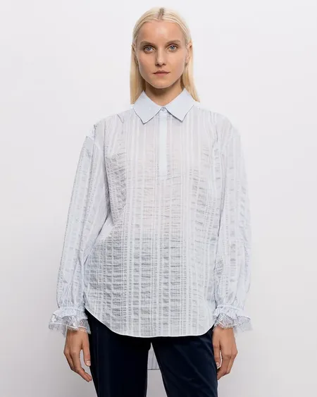 Blusa Over Rayas Celeste Twinset