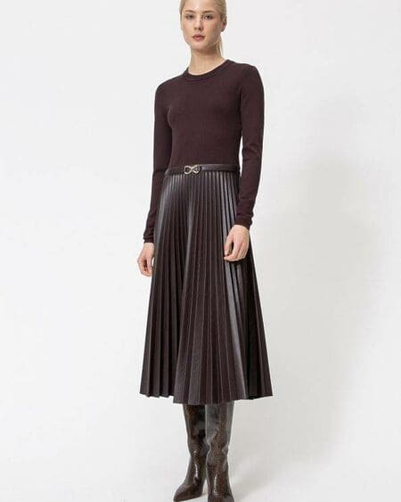 Vestido Combinado Chocolate Twinset