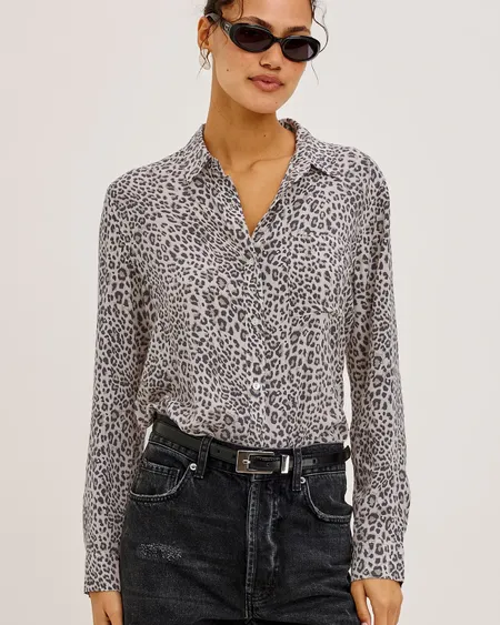 Camisa Josephine Ecru Cheetah Rails