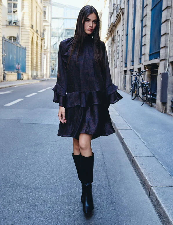 robe-courte-col-montant-multicolore-femme-vue1-32536311068800900 (1)