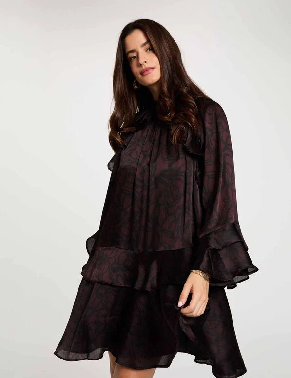robe-courte-col-montant-multicolore-femme-vue2-32536311068800900