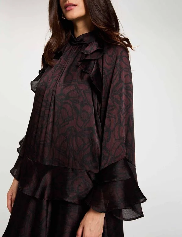 robe-courte-col-montant-multicolore-femme-vue4-32536311068800900