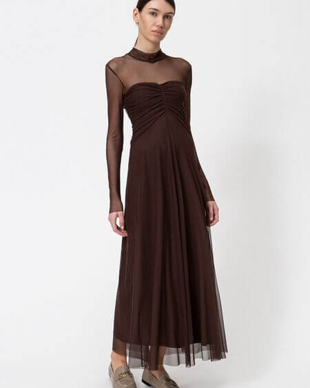 Vestido Tul Deep Brown Twinset