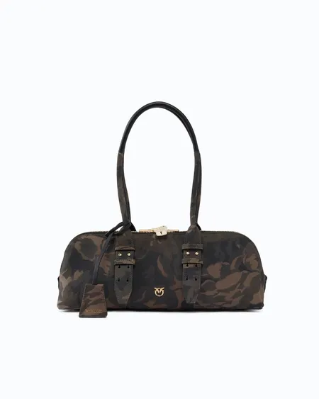 Bolso Bowling Horinzontal Big Suede Militar Green Pinko