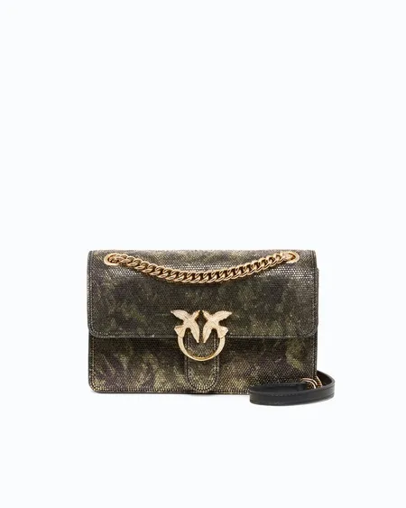 Bolso Love One Strass Militar Green Pinko