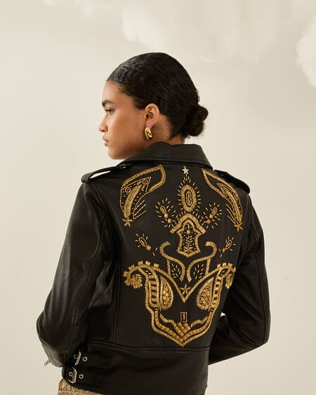 Chaqueta Piel Bordados Souvenir
