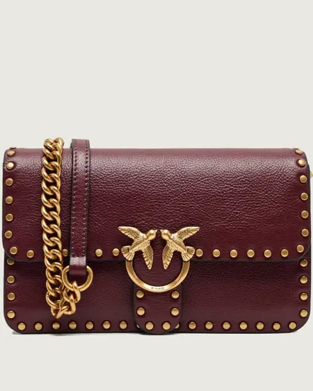 Bolso Love One Slouchy Studs Ribes Intenso Pinko