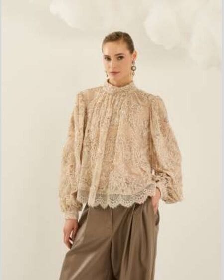 Blusa Encaje Crema Souvenir